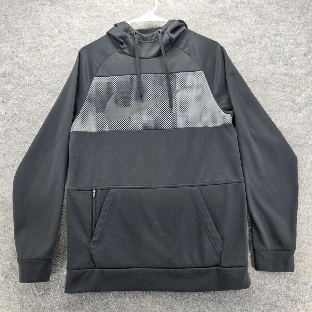 Nike Hoodie Mens S Black Pullover Hooded Pockets Dri-FIT Fleece DM1091-010